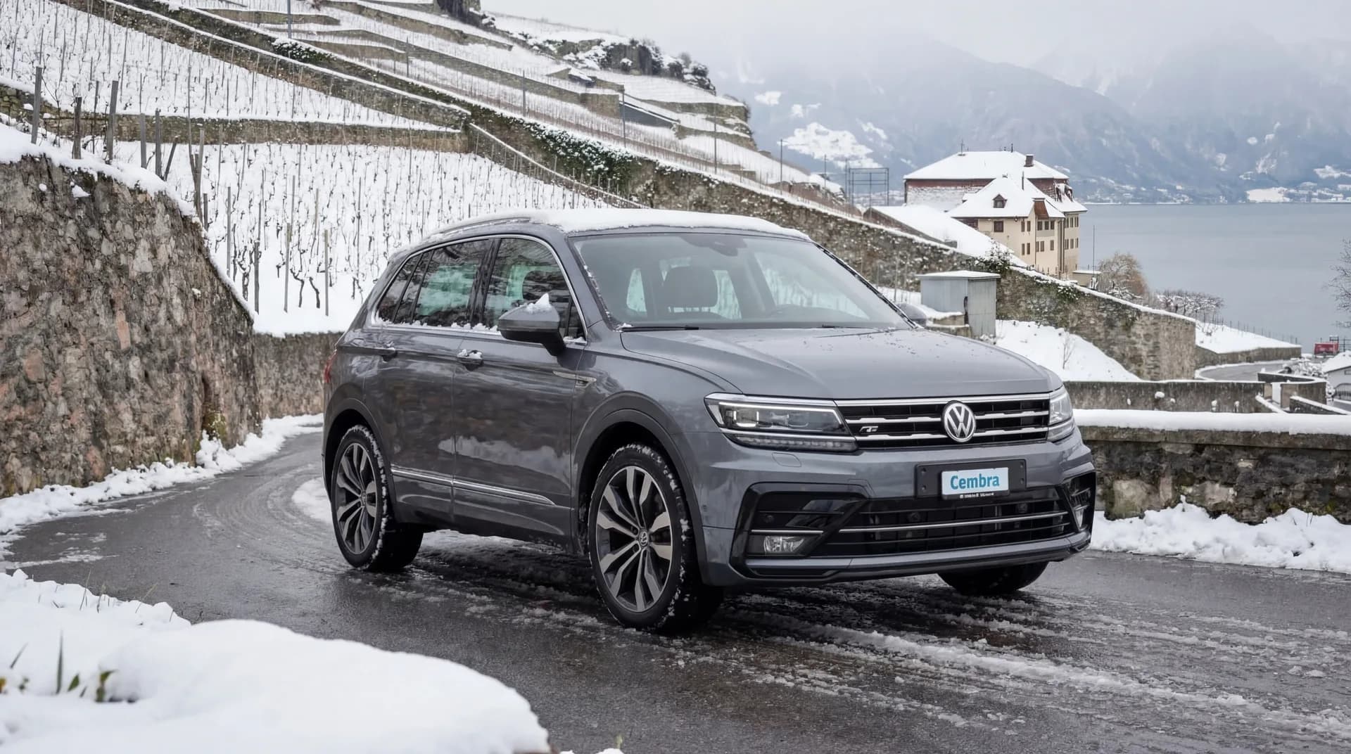 Tiguan en hiver dans les Alpes